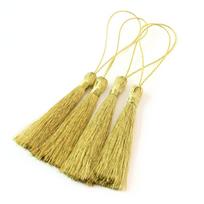 30pcs 4/6/8cm Polyester Silk Tassel Gold Silver Color Tassels Fringe For DIY Clothing Jewelry Bookmark Pendant Keychain Decor beige