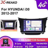 Android 12 automobilio radijas Hyundai I30 Elantra GT 2011 2012 2013 2014 - 2017 belaidžiam Carplay Androidauto GPS 4G 8 branduolių multimedijai DVR 8 core 6GB+128GB gray