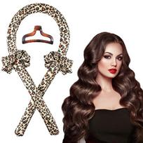 Heatless Hair Curler Long Foam Sleep Curling Rod With Satin No Heat Overnight Waves Maker Lazy Sponge Curls Tool Gentle Damage Free Hair Styling leopardas