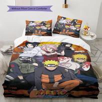 Naruto Logo Soft Cozy Duvet Cover, Children Bedding Set Gift, Extra Large Multiple Sizes-HE79 EU Single 135*200cm/53x79in 3pcs gray