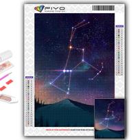 Popular 5D Diy Cross Stitch Artistic Moon and Starry Sky Painting Full Drill Cross-Stitch Crafts Kit Wall Sticker Home Decor Full Square 50X70CM