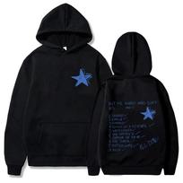 Billie Hit Me Hard and Soft Spausdintas Džemperis su Gobtuvu Vyriškas Moteriškas Hip Hop Stiliaus Džemperis su Gobtuvu Vilnonis Laisvalaikio Didelio Dydžio Puloveris XL black