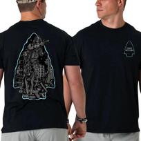 U.S. Military Tactical T-Shirt, Special Forces Soldier With K9 Dog Graphic M brown