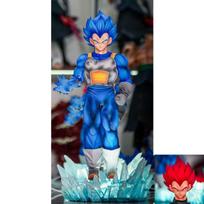 JT Statue Dragon Ball Z Majin Vegeta Figure Vegeta Blue JT Goku Led Base Super Saiyan Action Figures Collection Model Toys Gift no box gray