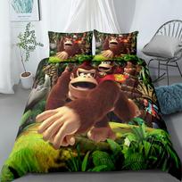 Beždžionė Animacinis personažas Donkey Kong Antklodės užvalkalų komplektas Karališkojo, Karalienės, Dvigulio, Pilno, Dvigulio, Viengulio dydžio patalynės komplektas 150x200cm 3pcs