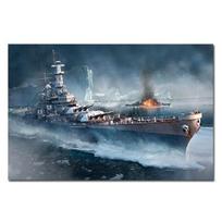 „World of Warships“ Bismarko mūšio laivo tapyba drobės plakatas HD spausdintos sienos meno nuotraukos Šiuolaikinės svetainės namų dekoravimas 40x50cm