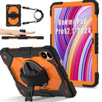 Redmi Pad 2 Pro 12.1 Inch Full-Body Shockproof Case With Silicone PC Cover Hand Strap Redmi Pad 2 11 2025 orange
