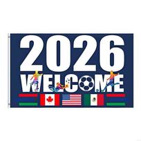 2026 Worlds Cup Flag Banners North America Soccer Flag America Canada Mexico Joint Hosting Country Flag Outdoor Decors B03E blue