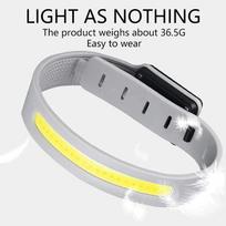 COB LED Apyrankės Šviesa 350mAh 500LM Sportui Naktiniam Bėgimui Įspėjamoji Apyrankė Ant Rankos Kojos Riešo Tipas-C USB Įkraunama IPX4 Atspari Vandeniui 2 PCS gray