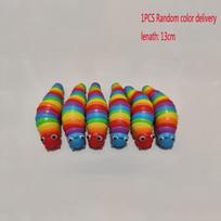 3D Slug Fidget Toy Colorful Slug Snail Toy Articulated Flexible All Ages Relief Anti-Anxiety Sensory Toys for Children red