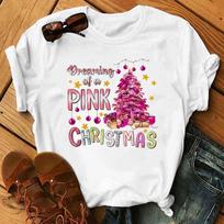 Womens Summer Casual Short Sleeve Tshirt Christmas Series Painting Graphic Aesthetic Harajuku Style Graphic TShirt 4XL gray