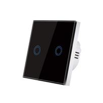 Europos jutiklinis jungiklis AC100-240V LED foninio apšvietimo skydelis grūdintas krištolinis stiklas sieninė lempa indukcinė ZPG EU-2 juoda