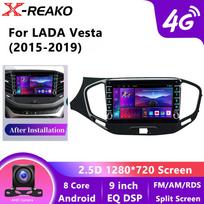 For LADA Vesta Cross Sport 2015-2019 Wireless Carplay Android Auto Radio 4G GPS DSP multimedia video player 2din Car Radio 8core 8 core 4GB+64GB black
