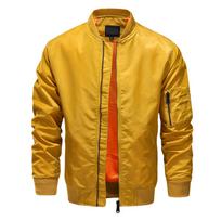 Men's Relaxed-Fit Casual Workwear Baseball Jacket Long-Sleeve Outerwear XL geltona