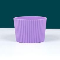 Silicone World Universal Tapered Thread Silicone Cup Sleeve Anti Scalding Thermal Insulation and Anti Slip Mug Coffee Cup Cover violetinė