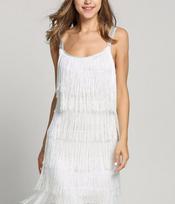Suknelės su kutais, moteriškos Sexy Summer Flapper Beach Dress Strip vakarėliui skirtos ilgos suknelės XL balta