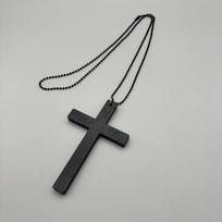 Halloween Vintage Wooden Cross Choker Necklace Gothic Fun Jewelry 1 item juoda