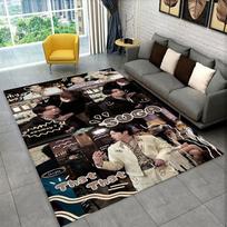 Kpop B-BTS SUGA Agust D Yoon Gi Carpet Rug for Playroom Bedroom Living Room Sofa Home Decor,Area Rug Non-slip Floor Mat Gift 80cm x 120cm gray