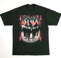 Vintage Styx WORLD TOUR Tshirt S to 5XL NZL223  Unisex T-Shirt XXXL gray