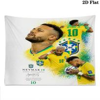 Neymar Jr Wall Tapestry Aesthetic Wall Hanging Printed Fabric Blanket Decorative Tapestries for Bedroom Living Room Home Decor 100cm x 150cm yellow