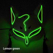 Holiday Light Up Neon Half Face Mask Flashing In Dark fox mask Halloween LED Luminous Fox Mask for women girl cosplay props black