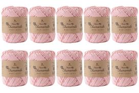 Raw wool yarn Chatty cotton Medium fine 20g cotton 10 balls set Strawberry milk (approx. 48m) 100% 3. white