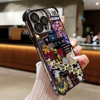 Five-Nights-At-Freddys F-Fnaf Plating Phone Case For Samsung A37 A57 A07 A36 A16 A06 A35 A55 A25 A26 A05s A15 A54 A34 A24 A14 Samsung A03 4G gray