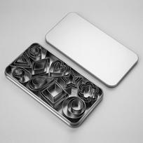 30-Piece Stainless Steel Biscuit Mold Heart Star Flower Biscuit Cutting Cookie Press Molding Mold DIY Baking Utensils white