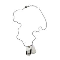 Diesel Dog Tag Pendant Necklace All Gender Stainless One Stainless No Jewels Steel, Size, Steel, white