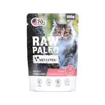 Šlapias maistas sterilizuotoms katėms | Raw Paleo Cat Sterilised Pork, 100 g