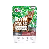 Šlapias maistas sterilizuotoms katėms | Raw Paleo Cat Sterilised Tuna, 100 g
