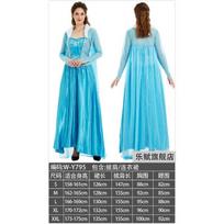 Šaldytas Suaugusiųjų Suknelė Karalienė Elsa Princesės Suknelė Elsa Suknelė Anna Pasirodymo Kostiumas Suknelė su Šydu XXL blue