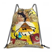Bill Cipher Gravitys Falls Backpacks Portable Drawstring Bags Storage Bag Book Bags for Man Woman School One Size beige