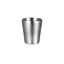 Stainless Steel Double-Wall Beer Cups Hammered Texture Milk Mugs New Cold Water Drinks Cup  Bar 260ml