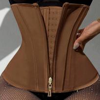 Latex Waist Trainer Belt Colombian Corset Girdles Custom logo pink Snatched Steel Bone Waist Trainer Shaper Zipper 2 XL ruda