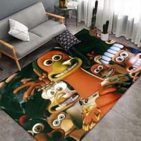 Chicken Run Cartoon Chicken Movie Flannel Area Rug Soft Floor Doormat For Bedroom Living Room Farm Decor Gift For Animation Fans 40x60cm( 15x23in ) black