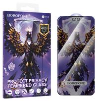 Borofone BF12 Armor Shield visą ekraną dengiantis grūdintas stiklas ekranui, privatumo filtras, skirtas iPhone 17e/16e/14/13/13 Pro