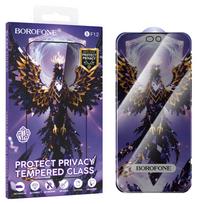 Borofone BF12 Armor Shield visą ekraną dengiantis grūdintas stiklas ekranui, privatumo filtras, skirtas iPhone 18 Pro Max
