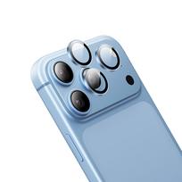 Borofone BF14 3D grūdintas stiklas kameros objektyvams, su metaliniu rėmeliu, skirtas iPhone 18 Pro/18 Pro Max, šviesiai mėlynas
