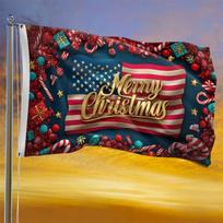1pc Multi-Size Optional Vibrant Christmas-Themed Flag, Featuring an American Flag Design to Wish a Merry Christmas, Suitable for Outdoor Decoration Or 60x90cm brown
