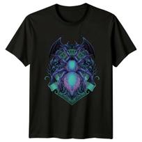 Spider Bat Wings Gothic Animals Mens T-Shirt Ladies Graphic Tee Unisex Top 100 black