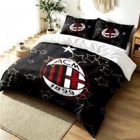 AC Milan 3pc Duvet Cover Set Simple Modern Bedding Set Wrinkle Resistant Soft Fabric All Season Use a perfect gift 140cmx200cm