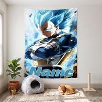 Vegeta (1) Individualizuojamas vardinis dekoratyvinis sieninis gobelenas – ideali sienų puošybos priemonė miegamiesiems, svetainėms, bendrabučiams ir namams. 100cmx150cm gray