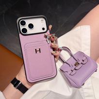 Ličių rašto kortelių laikiklio dėklas telefonui, skirtas iPhone serijai, suderinamas su MagSafe, daugiafunkcis stovas su kortelės lizdu iPhone12/12Pro violetinė