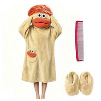 Kids Funny Big Mouth Pajama Loungewear Set with Shoes and Comb for Boys and Girls 140 geltona