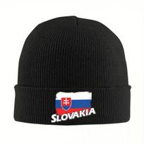 New Slovakia Flag Bonnet Hats Beanie Hats Design Knitted Hat Autumn Winter Street Y2K Adult Unisex Hippie Head Wrap Cap One Size black
