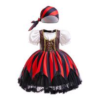 Caribbean Pirate Princess Tutu Dress for Girls Halloween Cosplay Skull Captain Children's Costume Masquerade Party Kids Clothes 5T (120) black