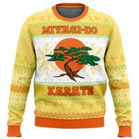 Movie Cobra Kai Sweep The Leg Karate Kid Cosplay Ugly Christmas Sweater Graphic Sweatshirts Harajuku Streetwear Jumper Sweaters 5XL yellow