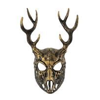 RP Wendigo Mask Detachable Antler Halloween Cosplay Costume Accessory Party HDA23016B Gold Painted Sheep Bone Mask black