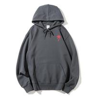 Pink Palm Puff Hoodie Sweatshirt, Pure Cotton Colors Back Pr S